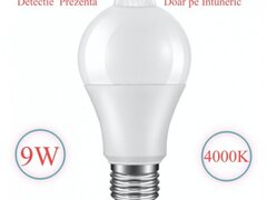 BEC CU LED SI SENZOR DE MISCARE E27 - 9W - 4000K