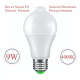 BEC CU LED SI SENZOR DE MISCARE E27 - 9W - 4000K